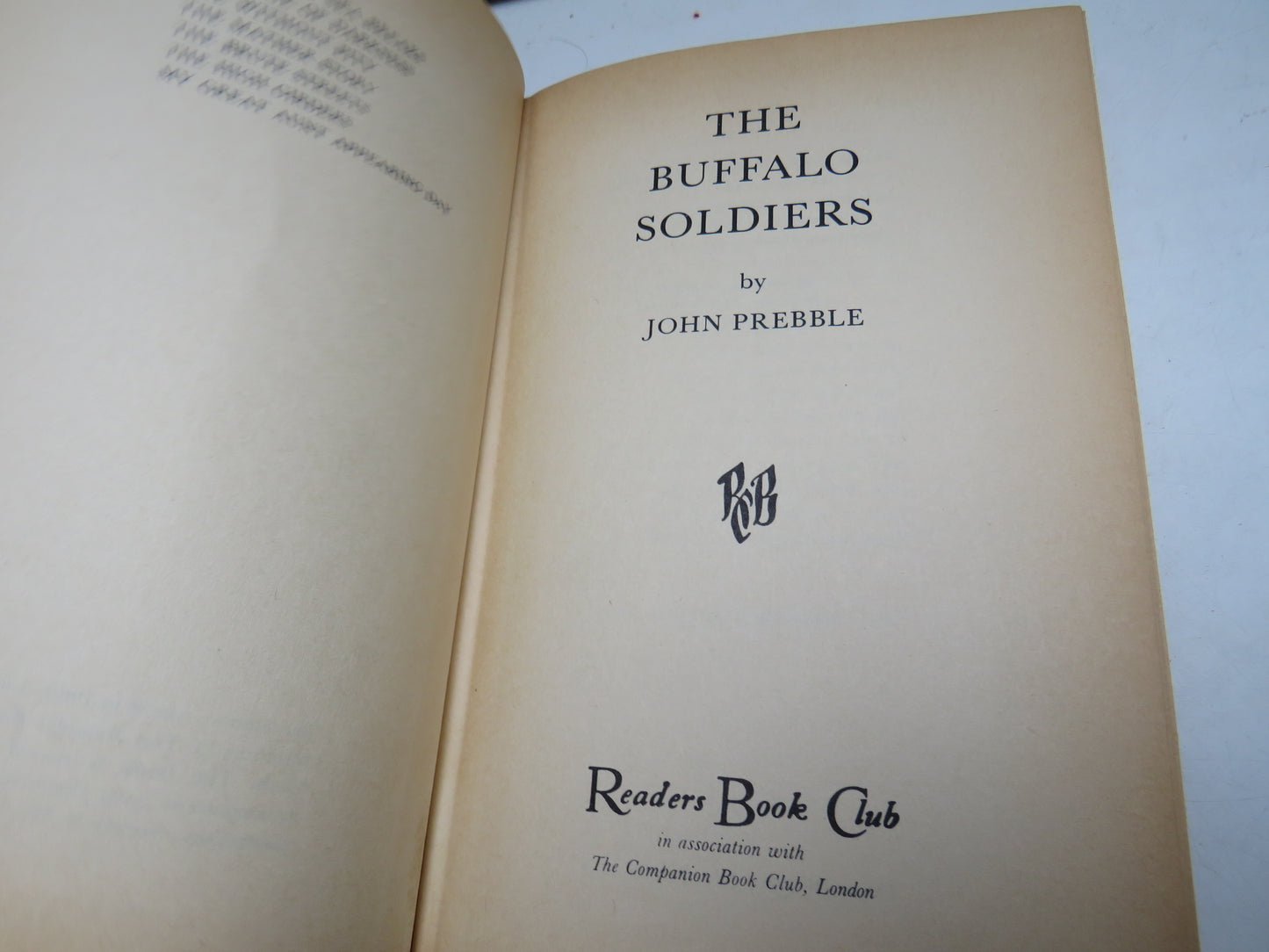 The Buffalo Soldiers By John Prebble 1959