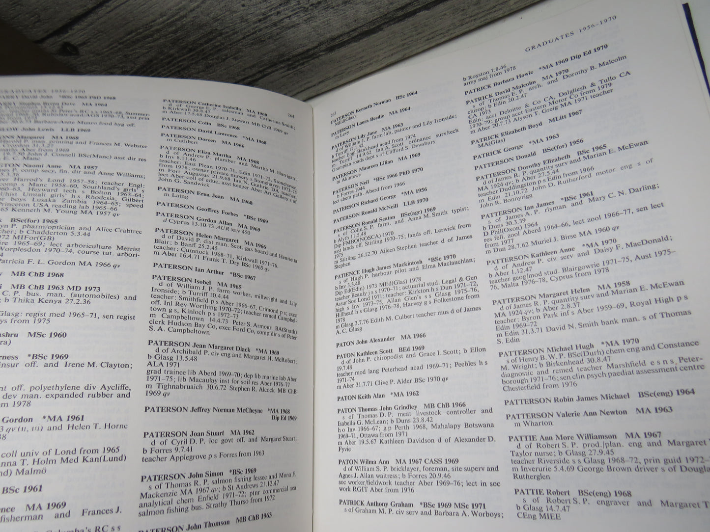 Roll of the Graduates of the University of Aberdeen 1956 -1970 With Supplement 1860-1955 Compiled By Louise Donald & W S MacDonald 1982