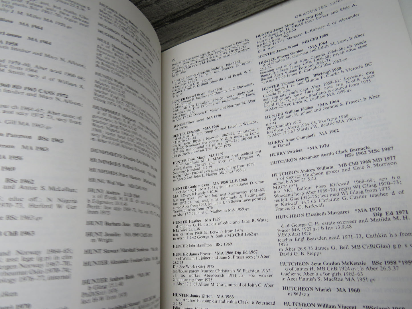 Roll of the Graduates of the University of Aberdeen 1956 -1970 With Supplement 1860-1955 Compiled By Louise Donald & W S MacDonald 1982