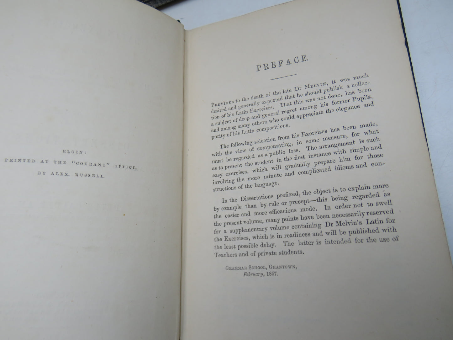 Latin Exercises As Dictated By The Late James Melvin By Peter Calder 1857