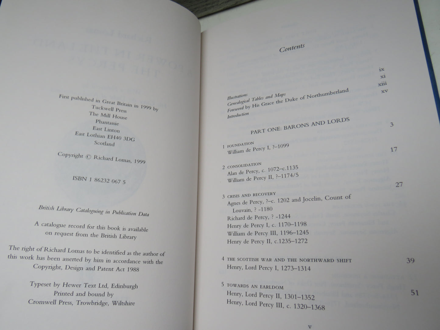 A Power In The Land: The Percys By Richard Lomas 1999