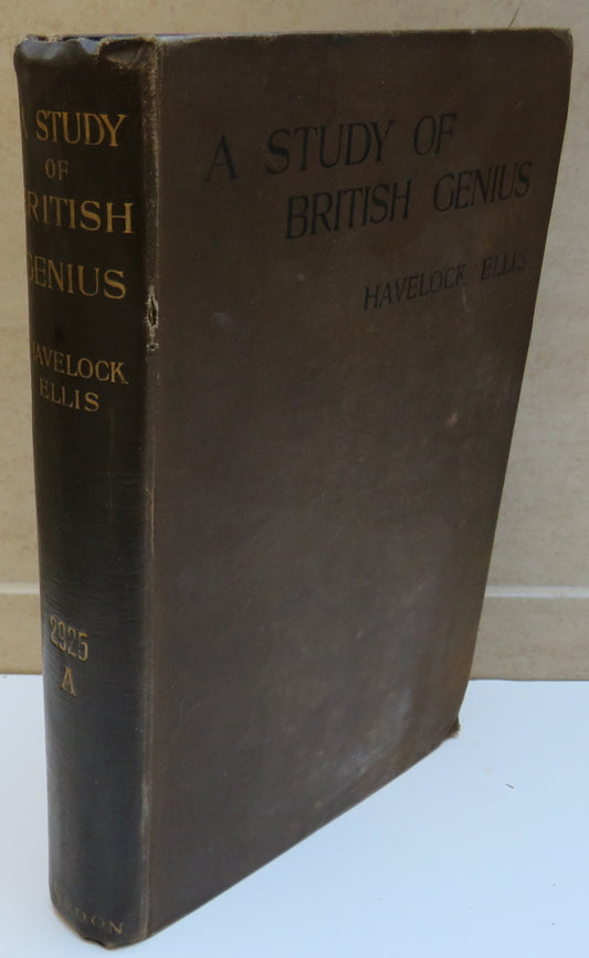 A Study of British Genius By Havelock Ellis 1904