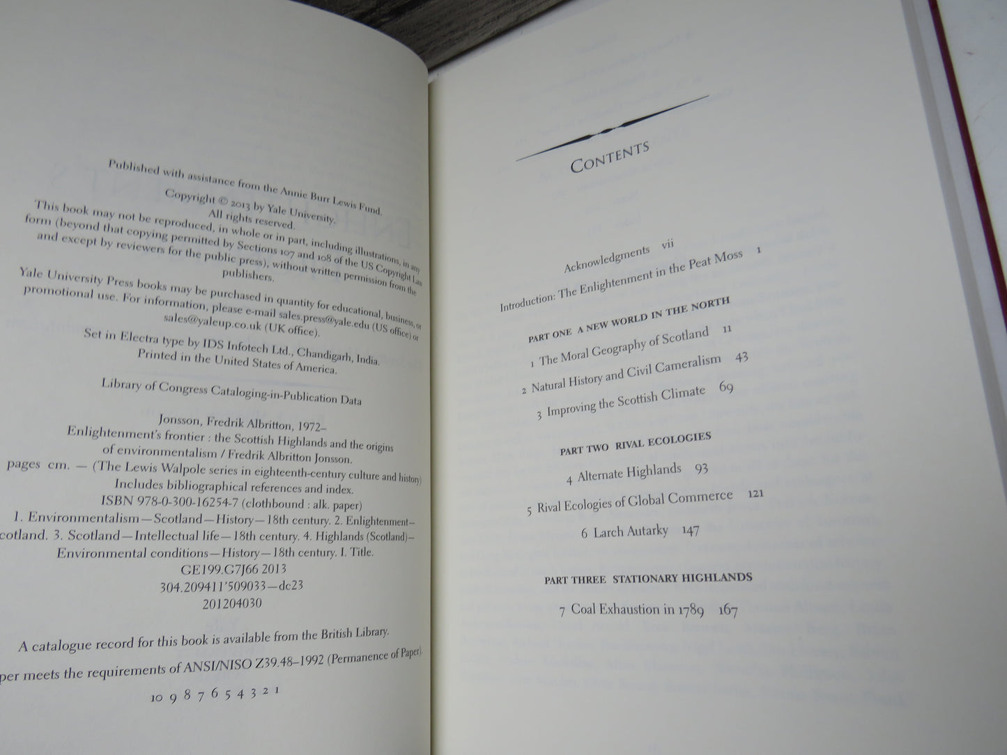 Enlightenment's Frontier The Scottish Highlands and The Origins of Environmentalism By Frederik Albritton Jonsson 2013