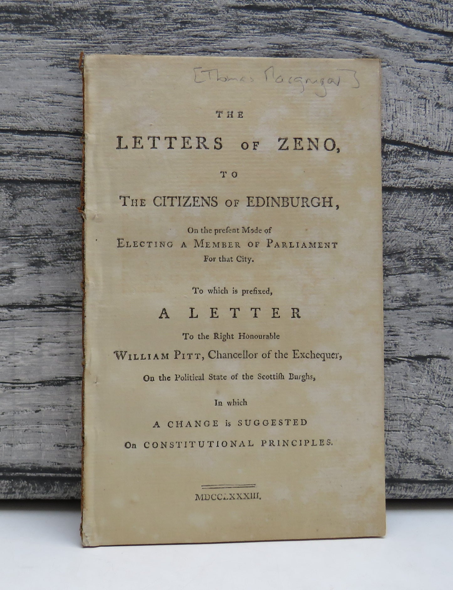 The Letters of Zeno To The Citizens of Edinburgh 1783