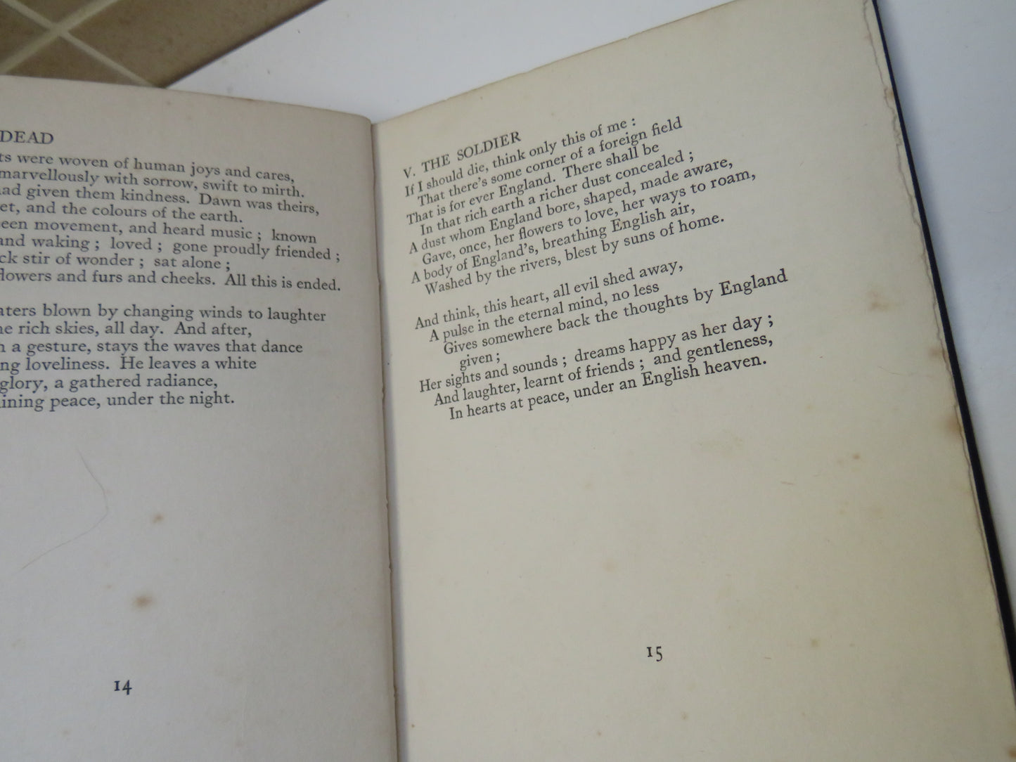 1914 & Other Poems By Rupert Brooke 1918