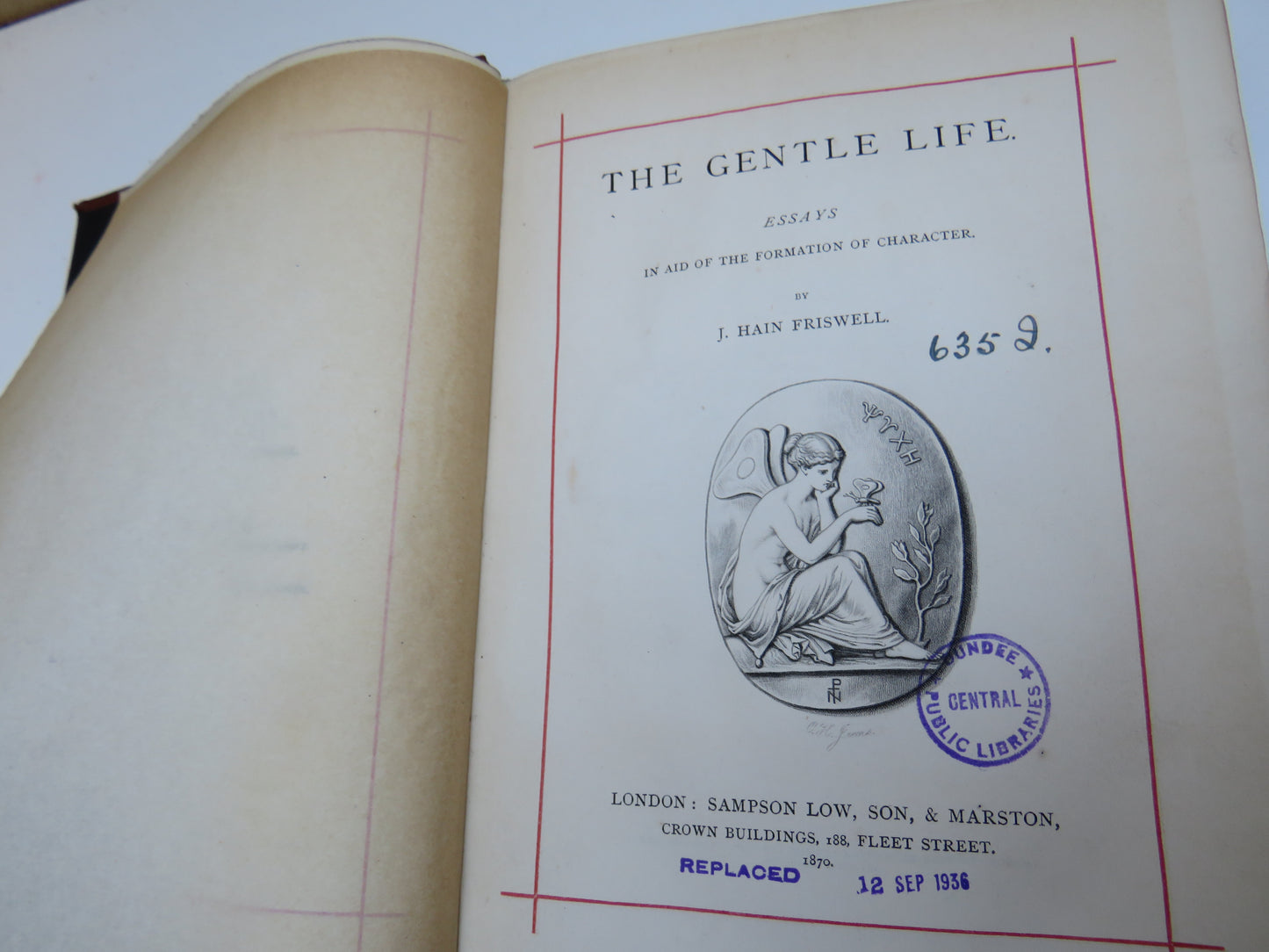 The Gentle Life Essays In Aid of the Formation of Character by J. Hain Friswell 1870