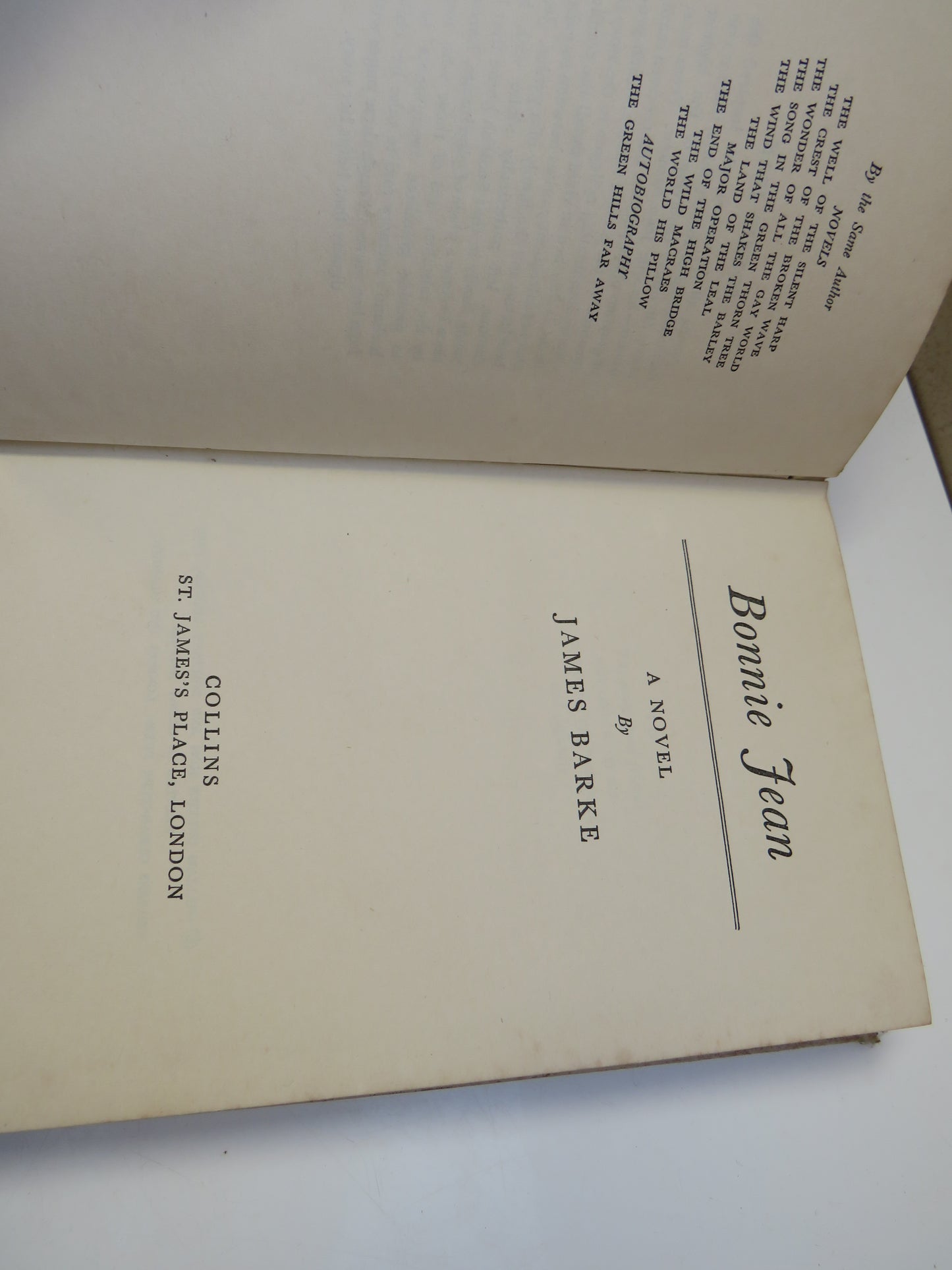 Bonnie Jean A Novel By James Barke 1959, Vintage Book