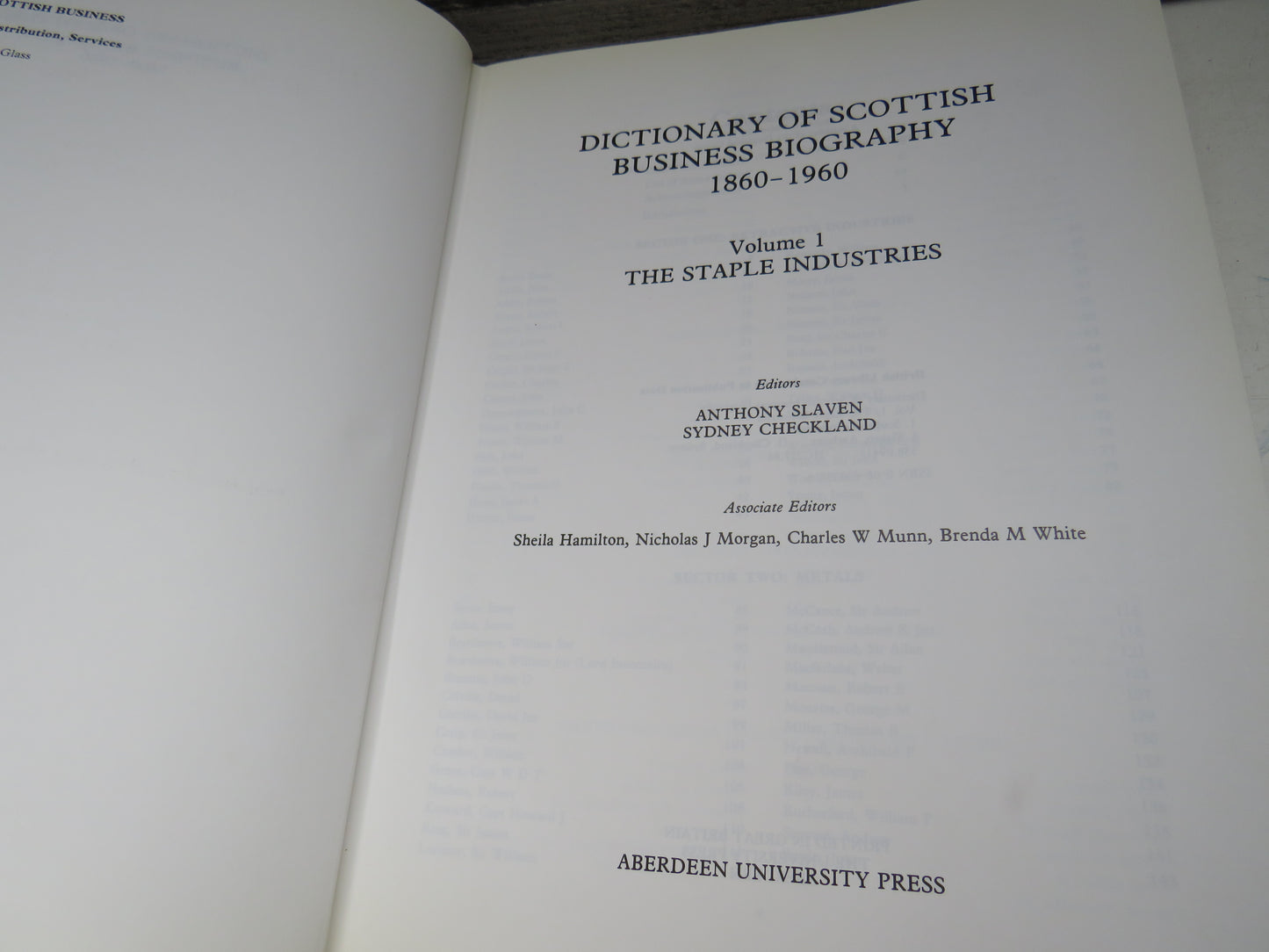 Dictionary of Scottish Business Biography 1860-1960 Volume I & II 1986, 1990
