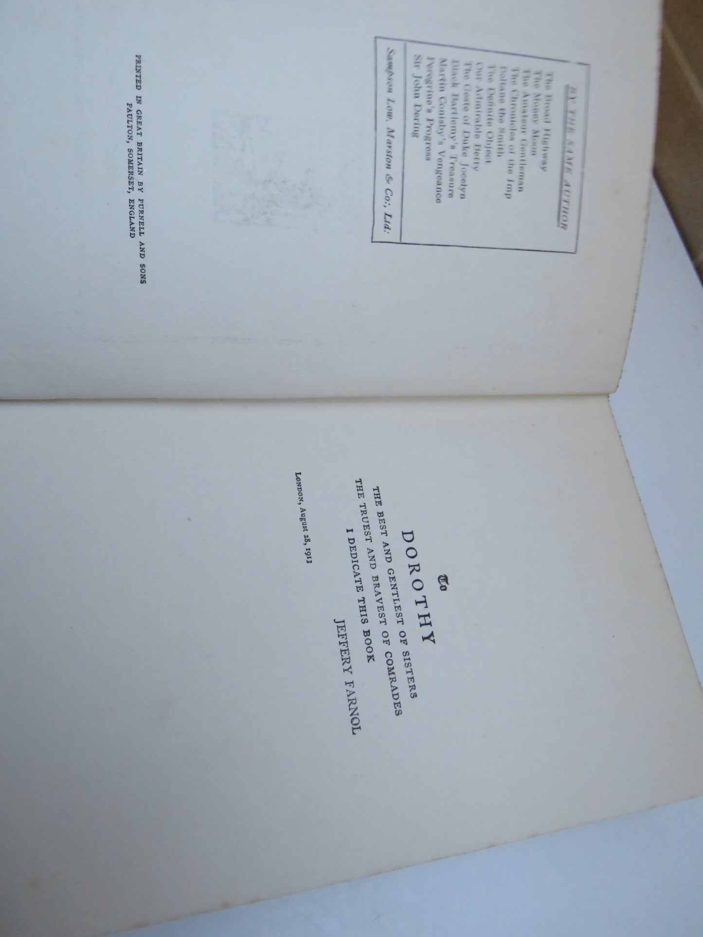 The Honourable Mr. Tawnish by Jeffery Farnol 1913