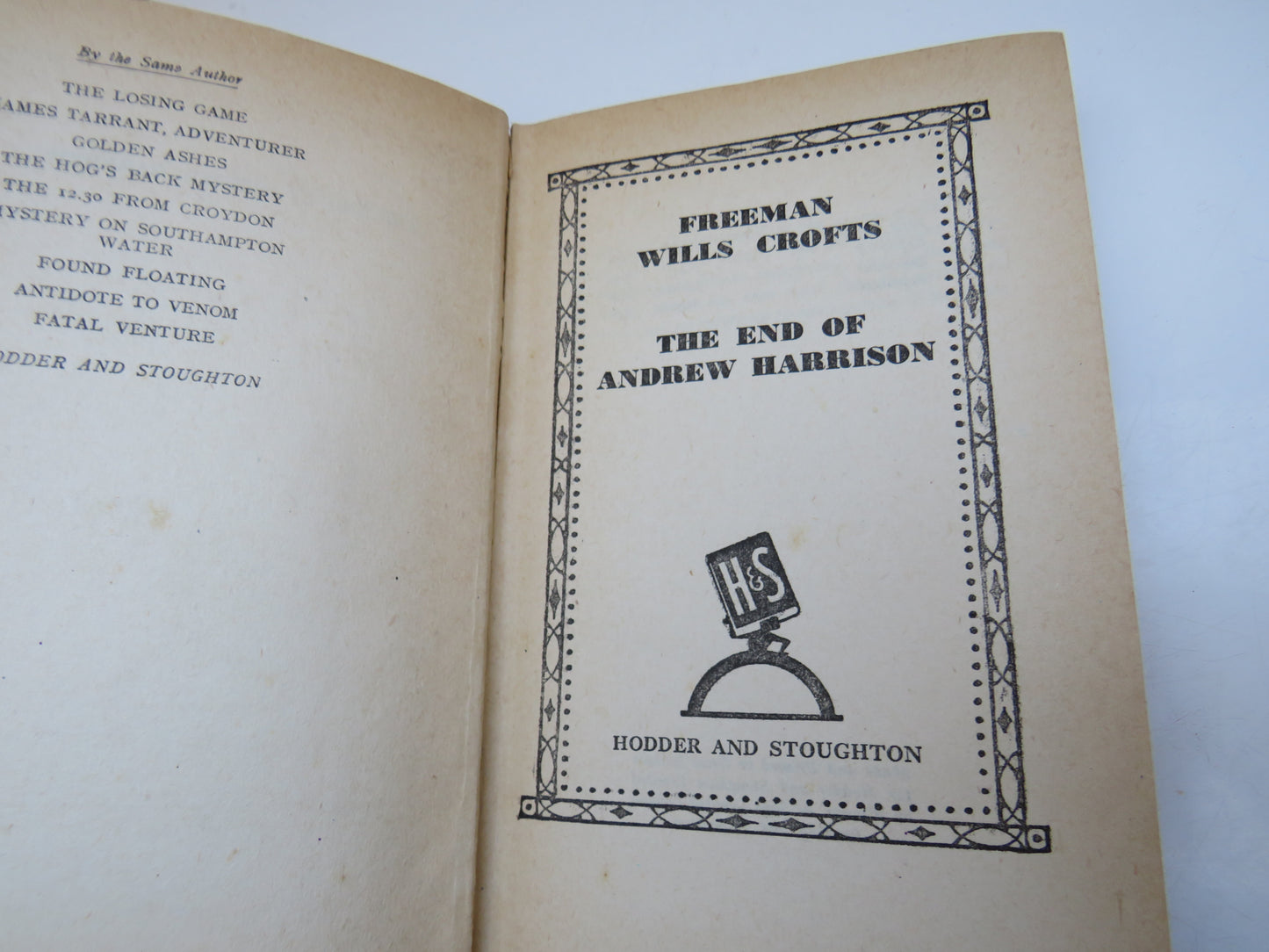 Freeman Wills Crofts The End of Andrew Harrison 1942