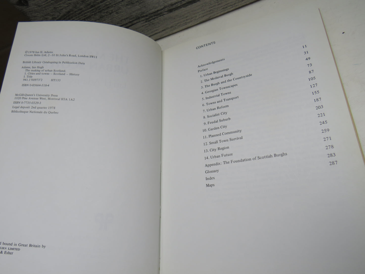 The Making of Urban Scotland By Ian H. Adams 1978
