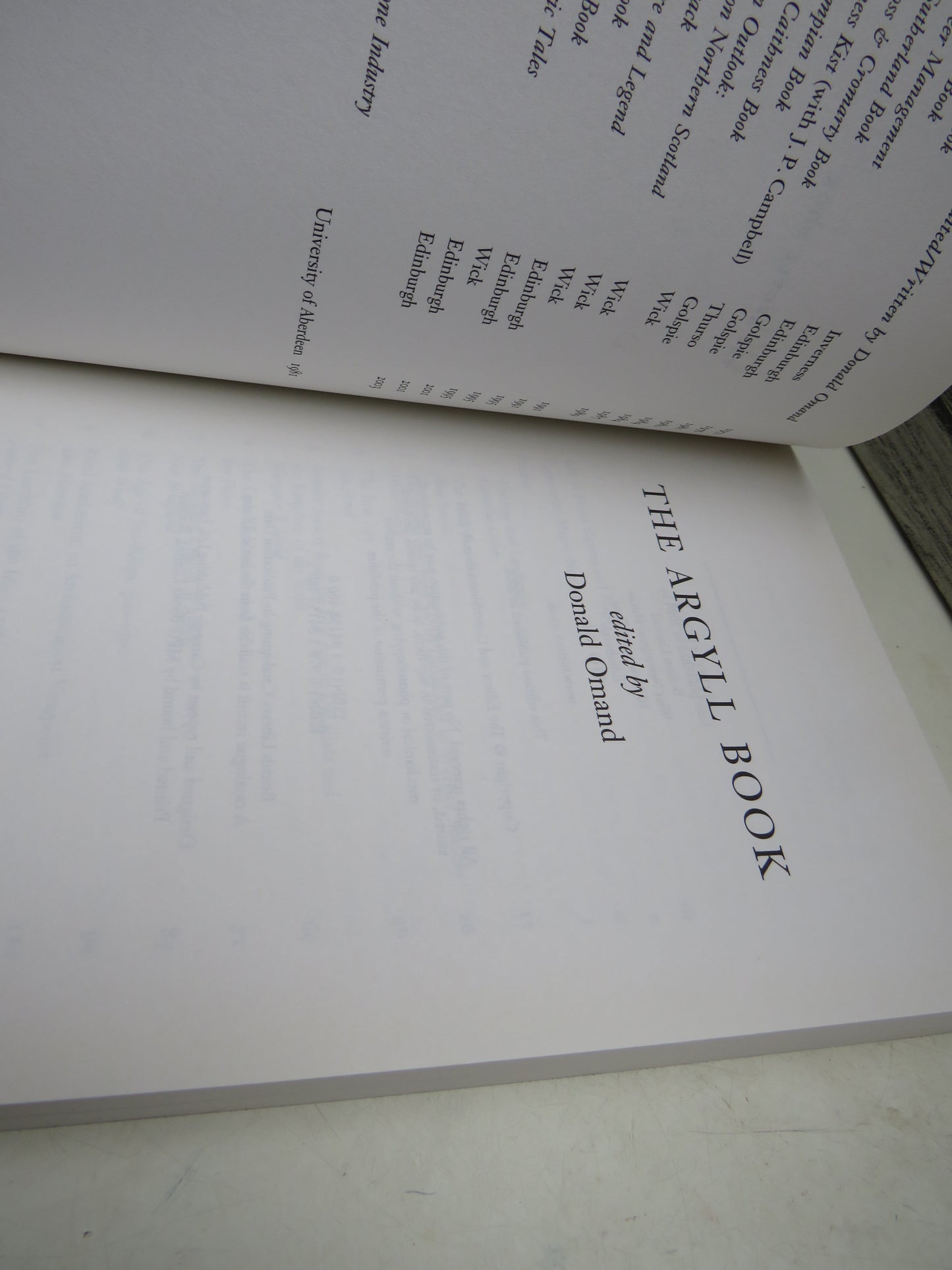 The Argyll Book Edited By Donald Omand 2006