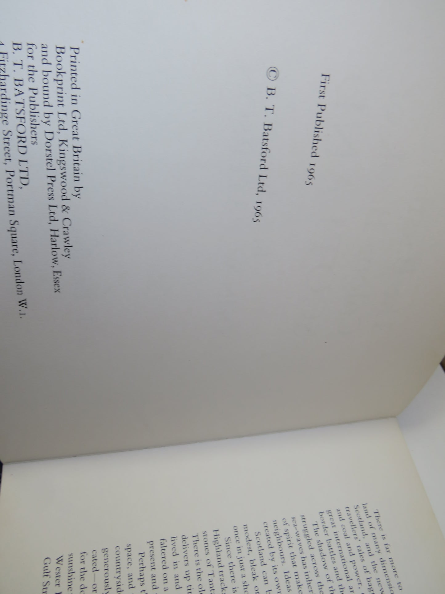The Batsford Colour Books of Scotland By John W. Paterson 1965