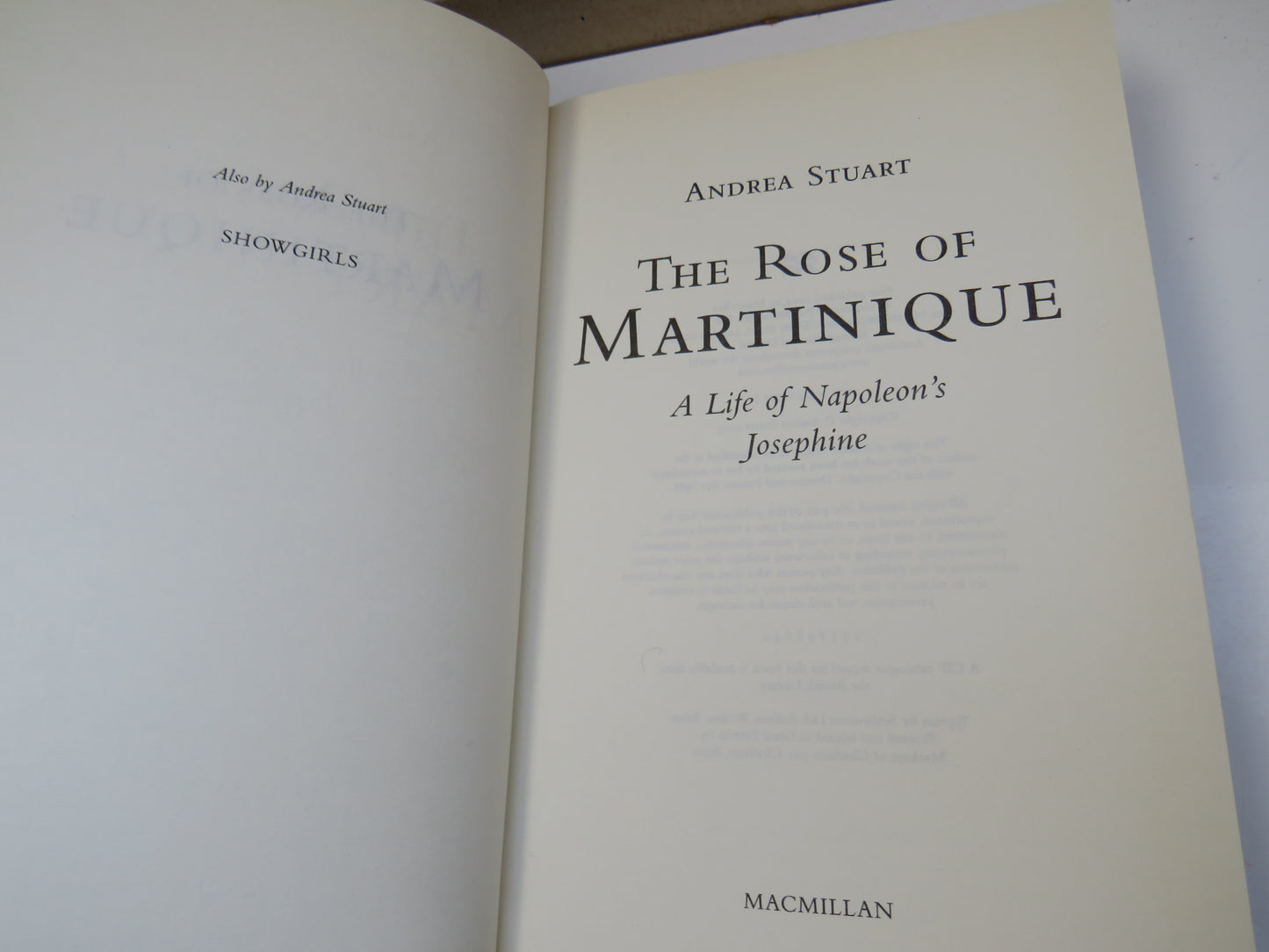 The Rose of Martinique A Life of Napoleon's Josephine By Andrea Stuart 2003