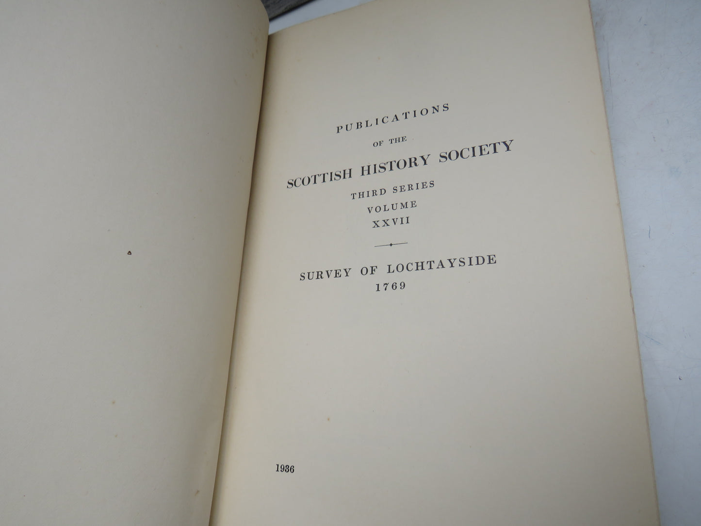 Survey of Lochtayside 1769 Edited With An Introduction By Margaret M. McArthur 1936