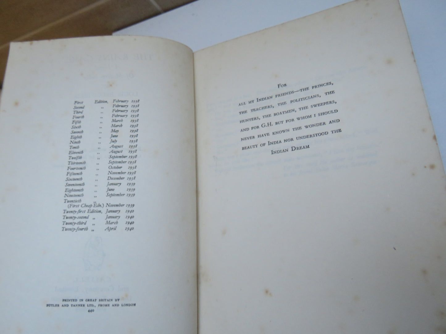 The Rains Came A Novel Of Modern India By Louis Bromfield 1940