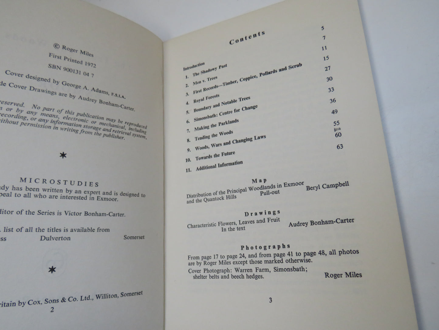 The Trees and Woods of Exmoor By Roger Miles 1972
