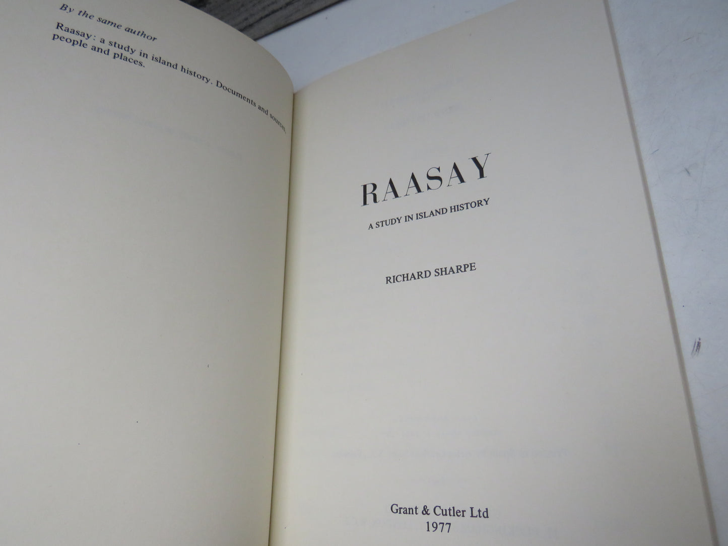 Rassay A Study In Island History By Richard Sharpe 1977