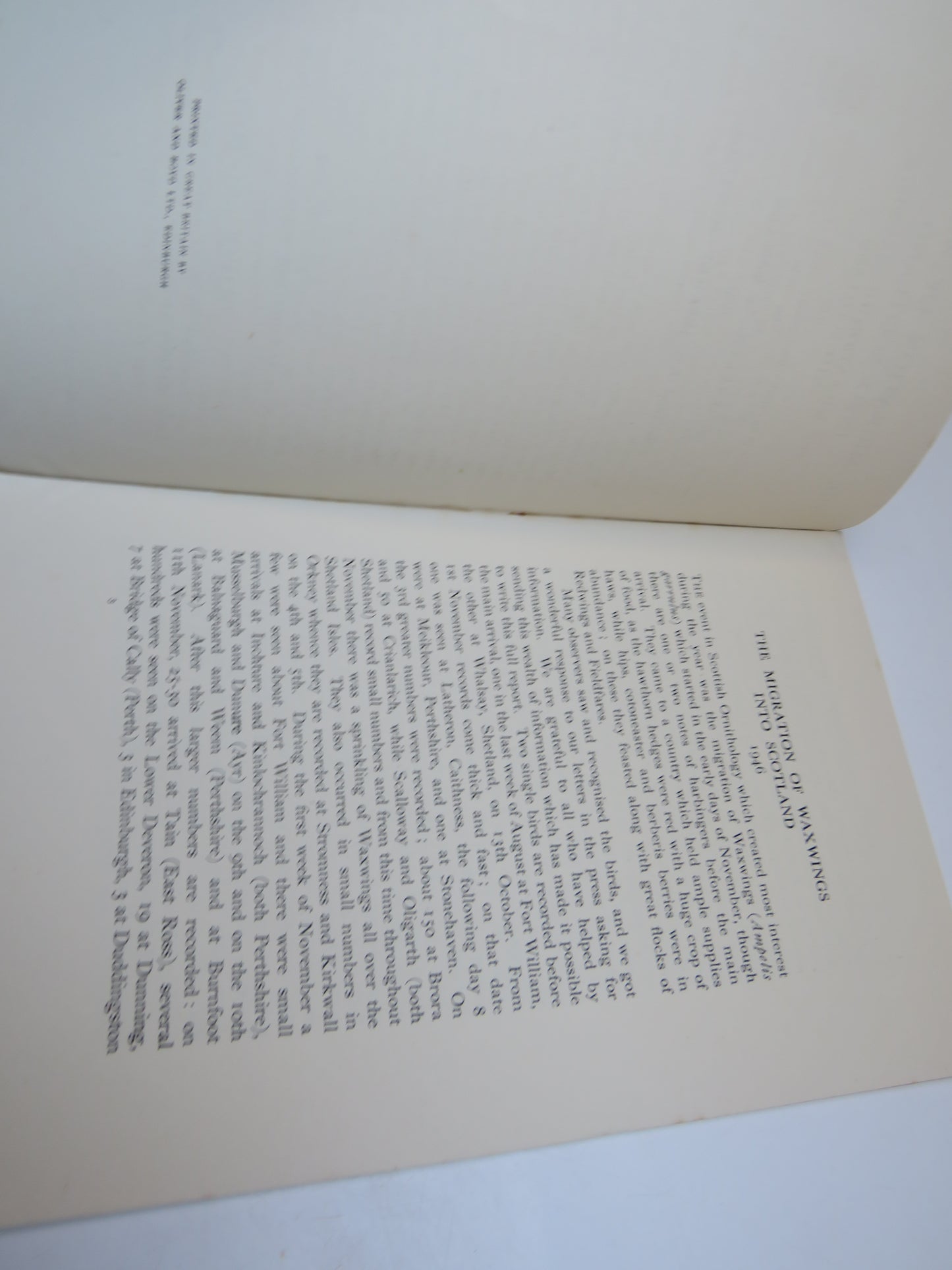 The Migration Of Waxwings Into Scotland 1946 By Evelyn V. Baxter and Leonora Jeffrey Rintoul 1947