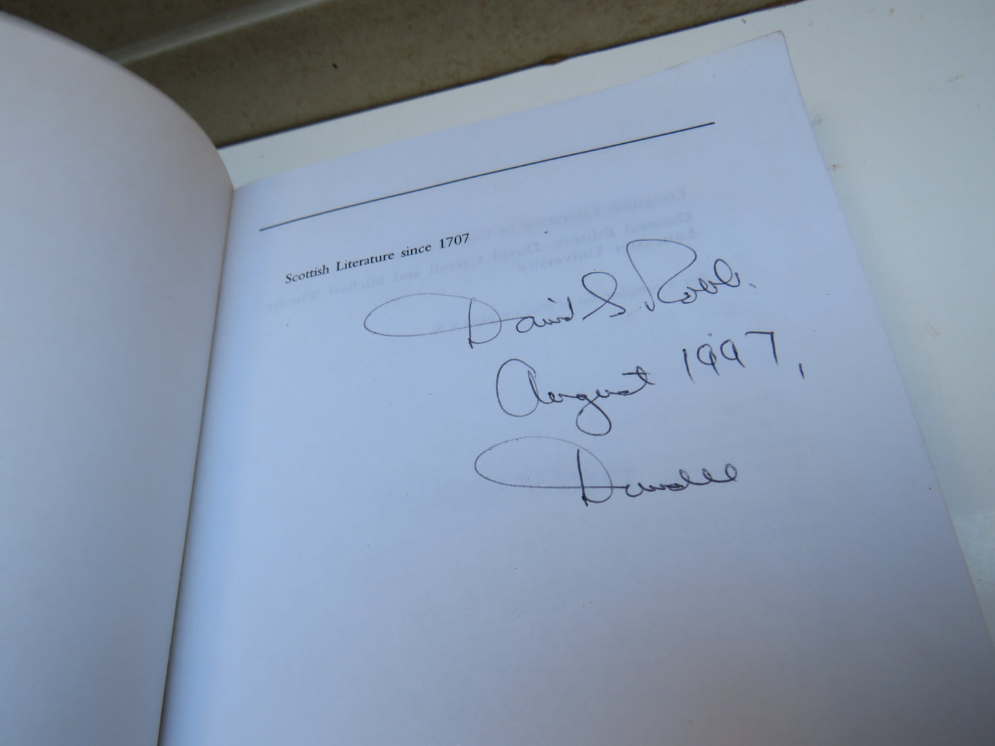 Scottish Literature Since 1707 By Marshall Walker 1996