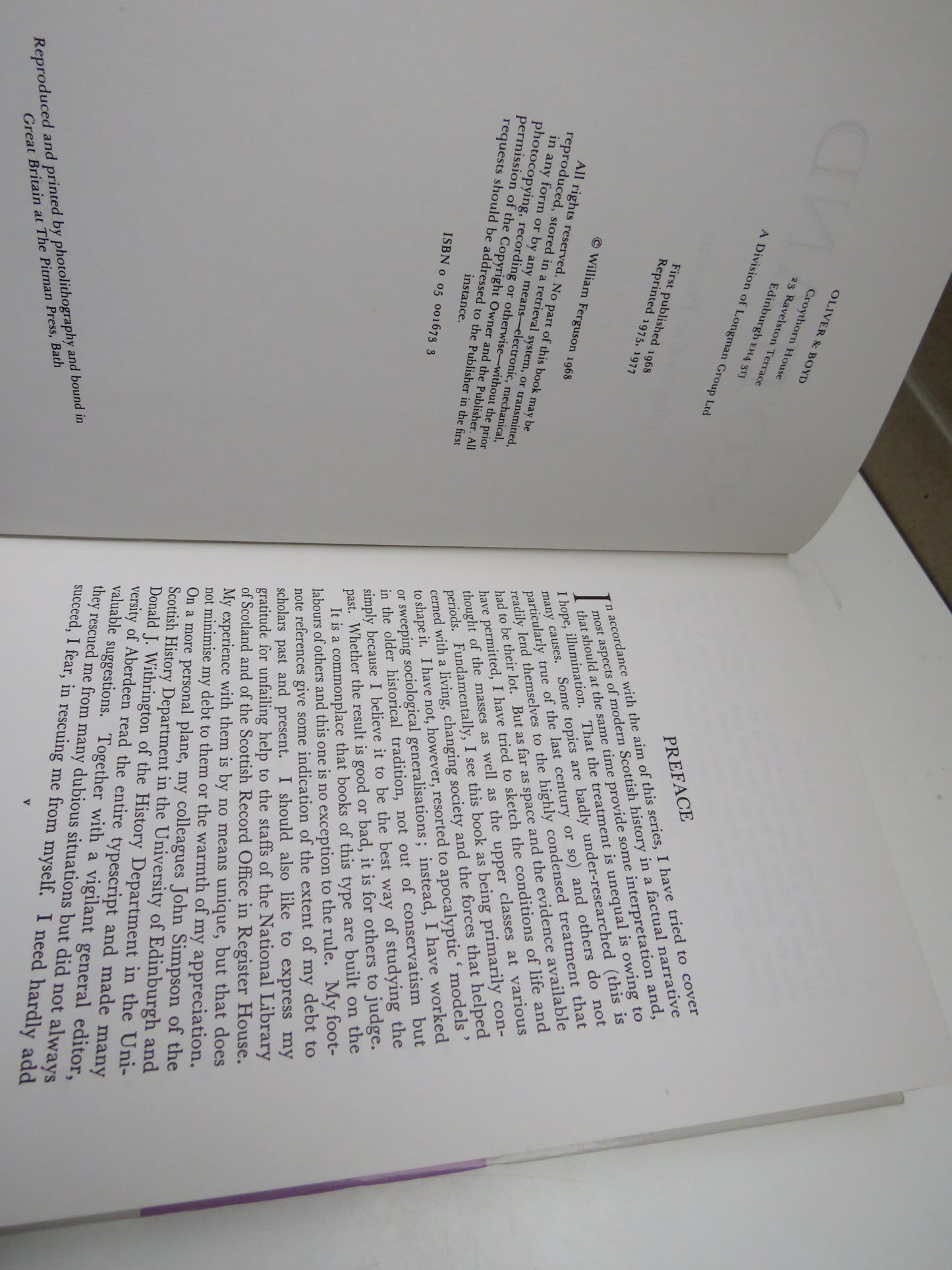 Scotland 1689 To The Present By William Ferguson 1977