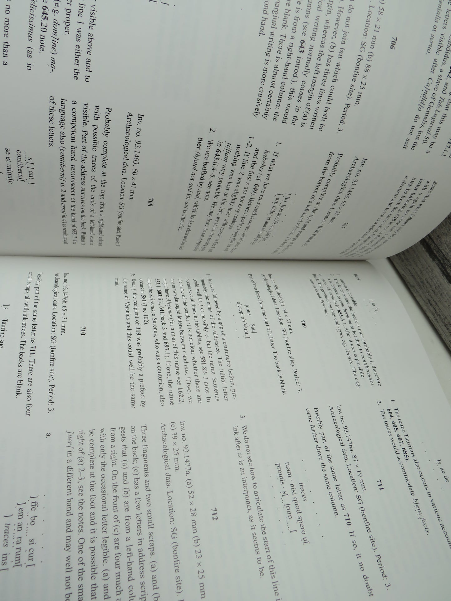 The Vindolanda Writing-Tablets (Tabulae Vindolandenses III) edited by Alan K. Bowman and J. David Thomas (First Edition Archaeology Book, 2003)
