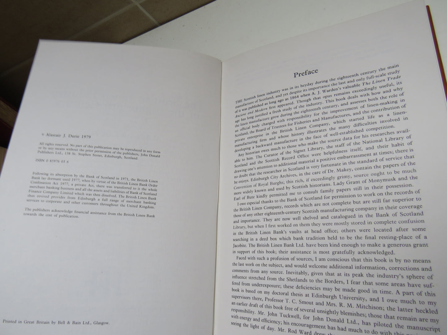 The Scottish Linen Industry In The Eighteenth Century By Alastair J. Durie 1979