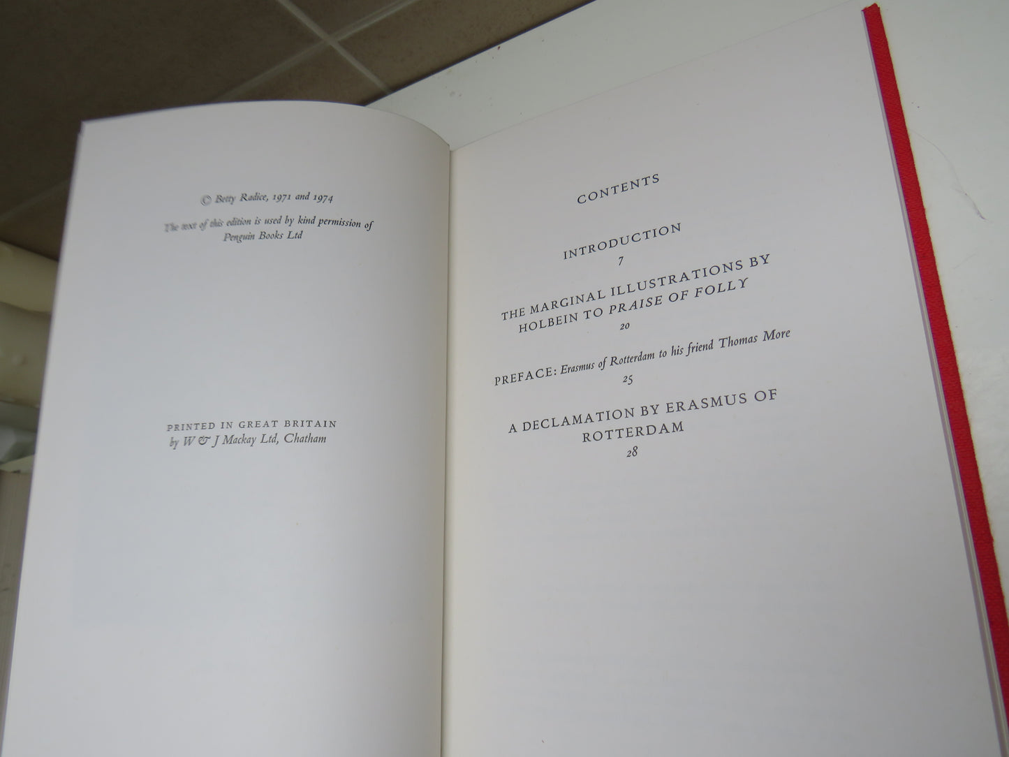 Praise of Folly Translated With An Introduction and Notes by Betty Radice 1974