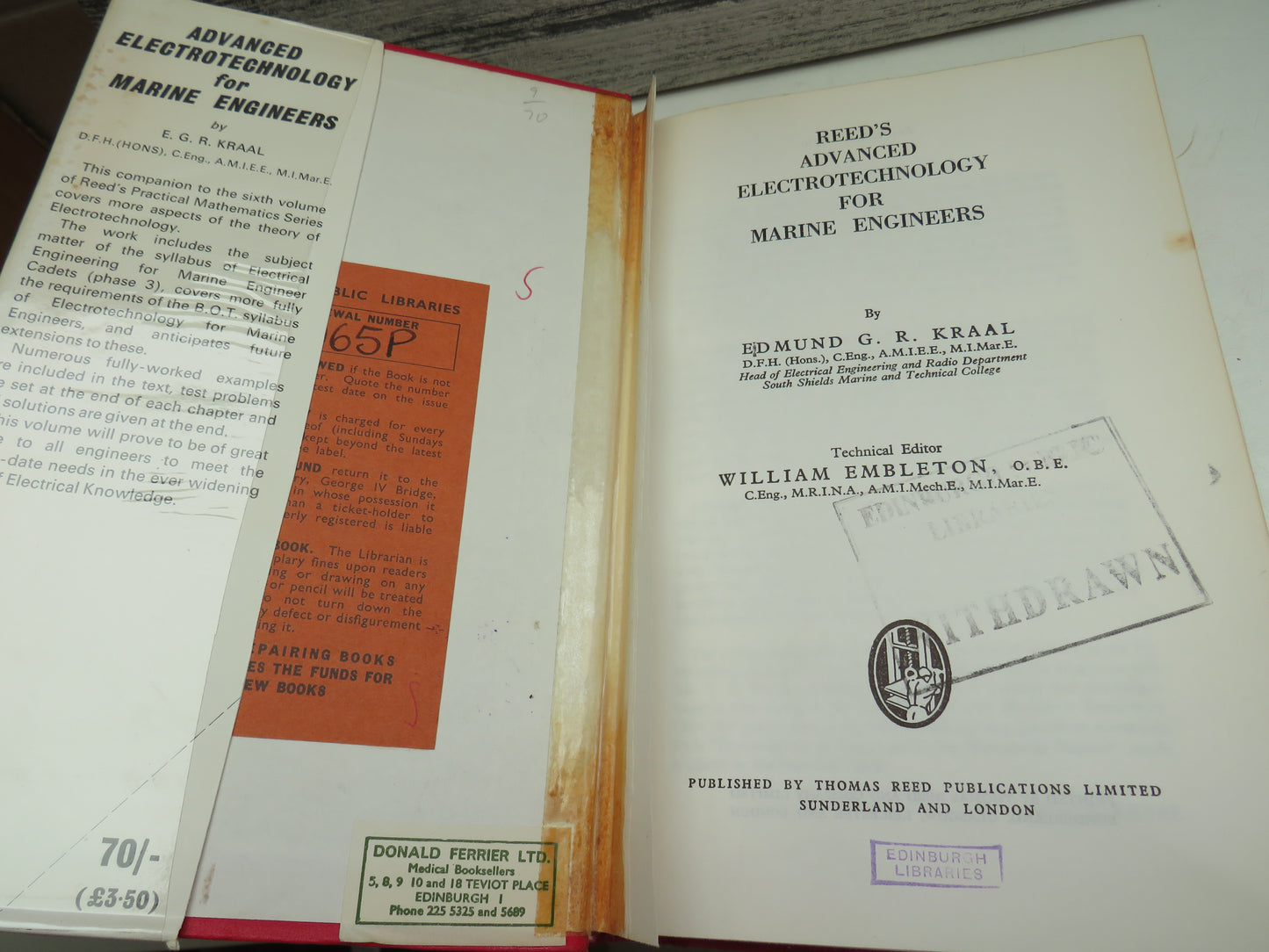 Advanced Electrotechnology for Marine Engineers, Volume 7, Reed's Practical Mathematics Series (First Edition, Engineering Reference, 1970)