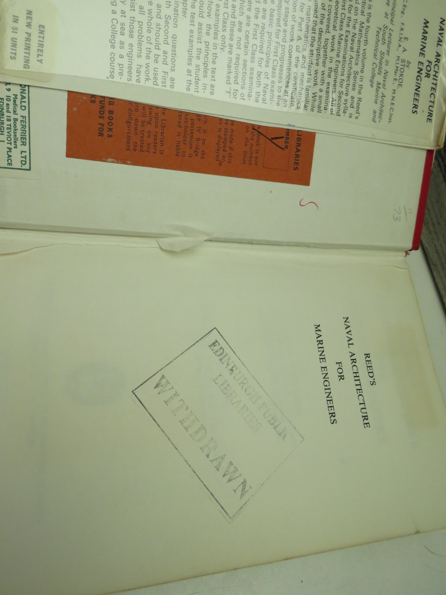 Naval Architecture for Marine Engineers, Reed's Practical Mathematics Series, Volume 4 (SI Units) (Engineering Reference, 1973)