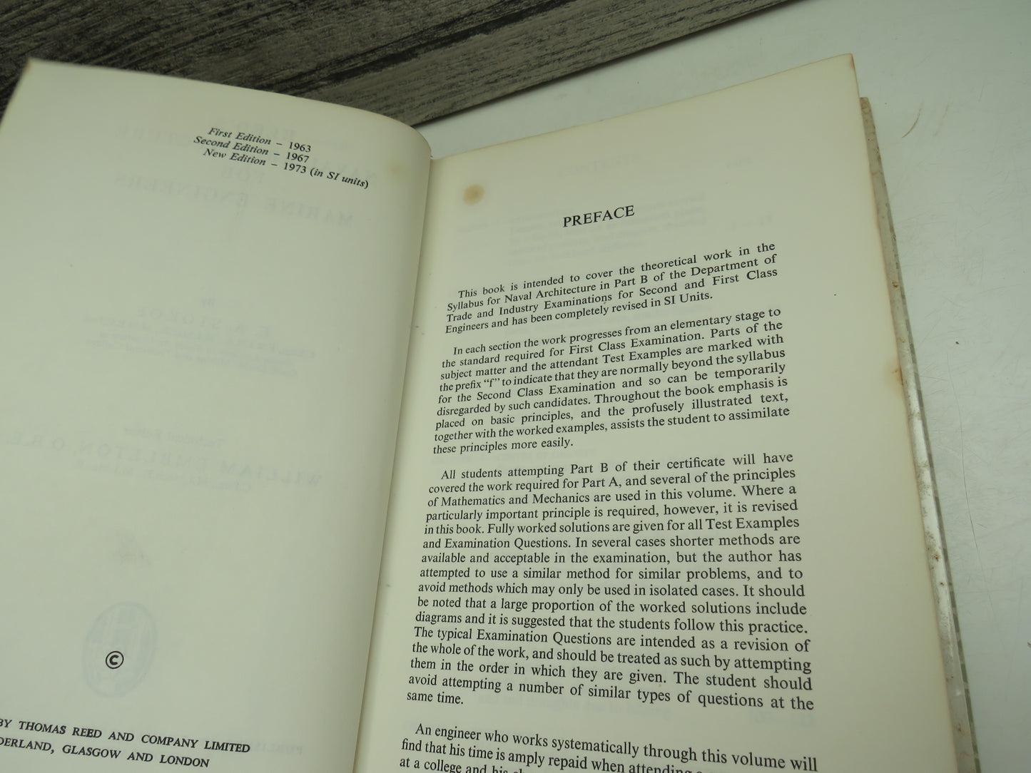Naval Architecture for Marine Engineers, Reed's Practical Mathematics Series, Volume 4 (SI Units) (Engineering Reference, 1973)