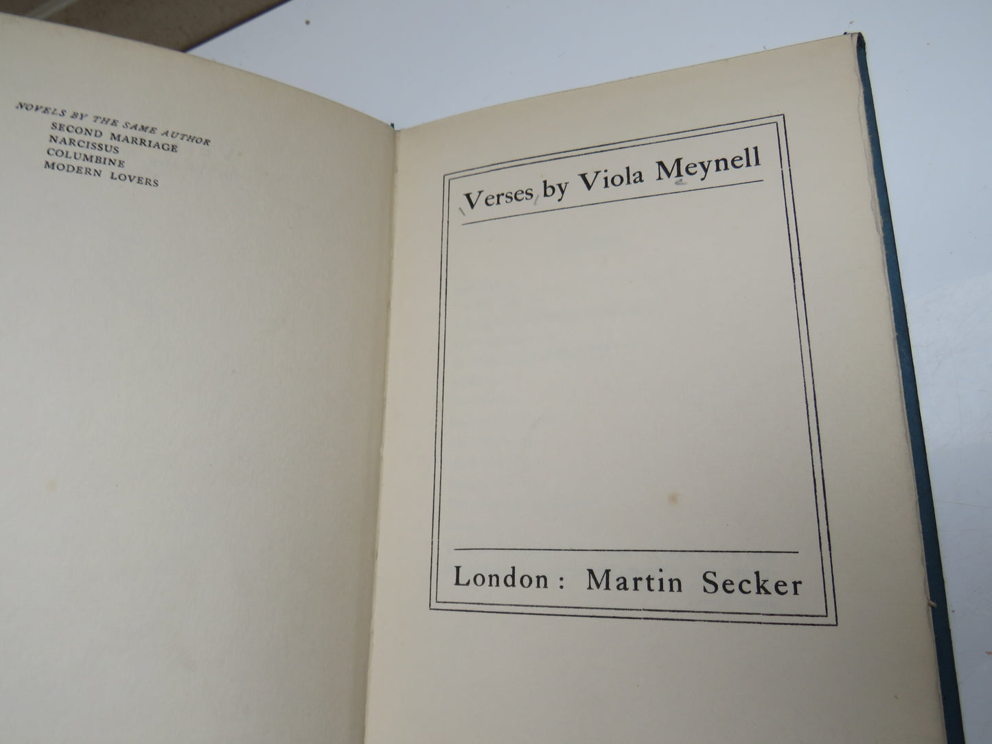 Verses By Viola Meynell 1919 1st Edition