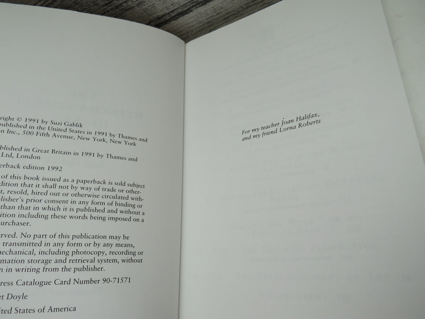 The Reenchantment of Art by Suzi Gablik (Art Criticism, 1992)