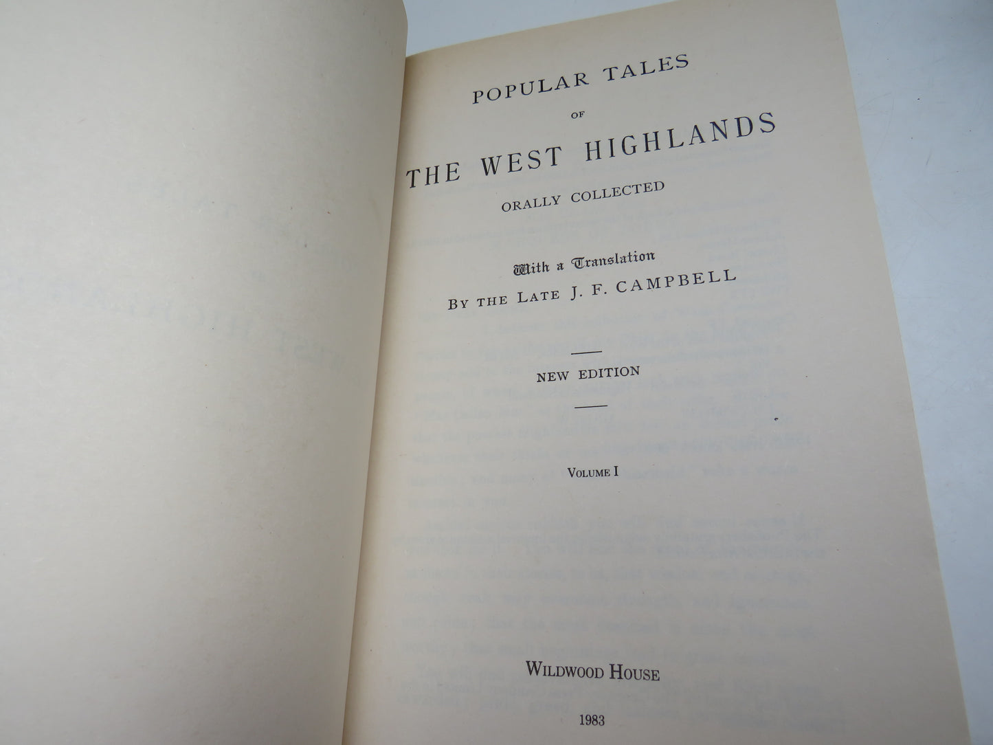 Popular Tales Of The West Highlands By J. F. Campbell Volume 1-3