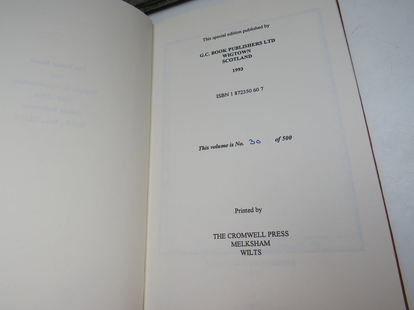 The Public Roads and Bridges and Dumfriesshire 1650-1820 By James Robertson 1993