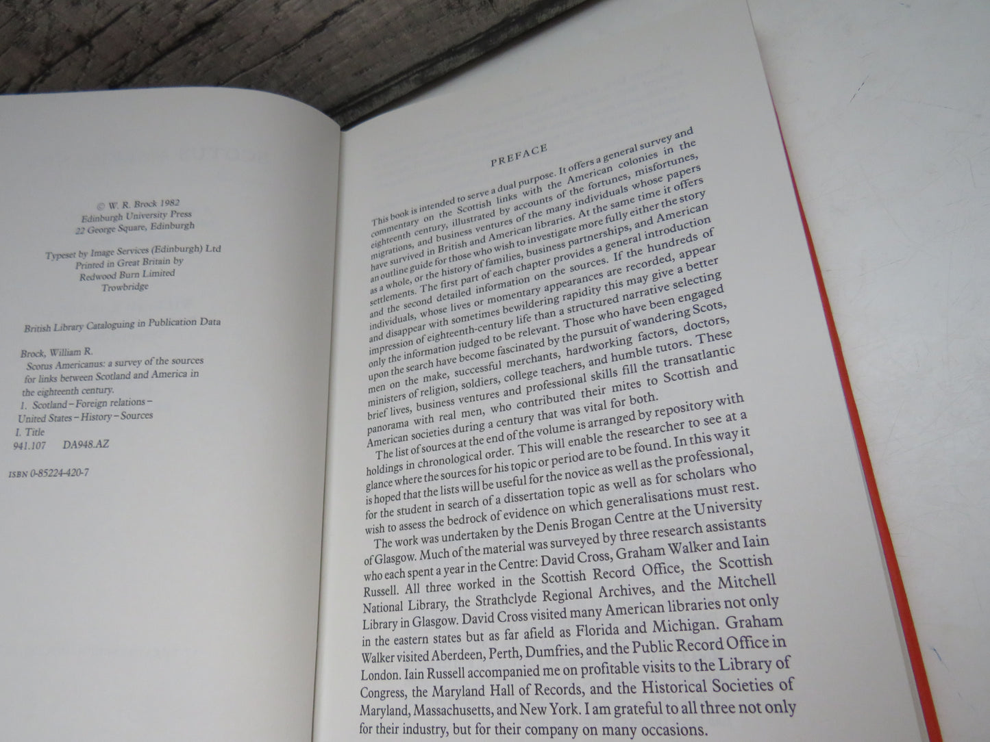 Scotus Americanus A Survey Of The Sources For Links Between Scotland and America In The Eighteenth Century By William R. Brock 1982