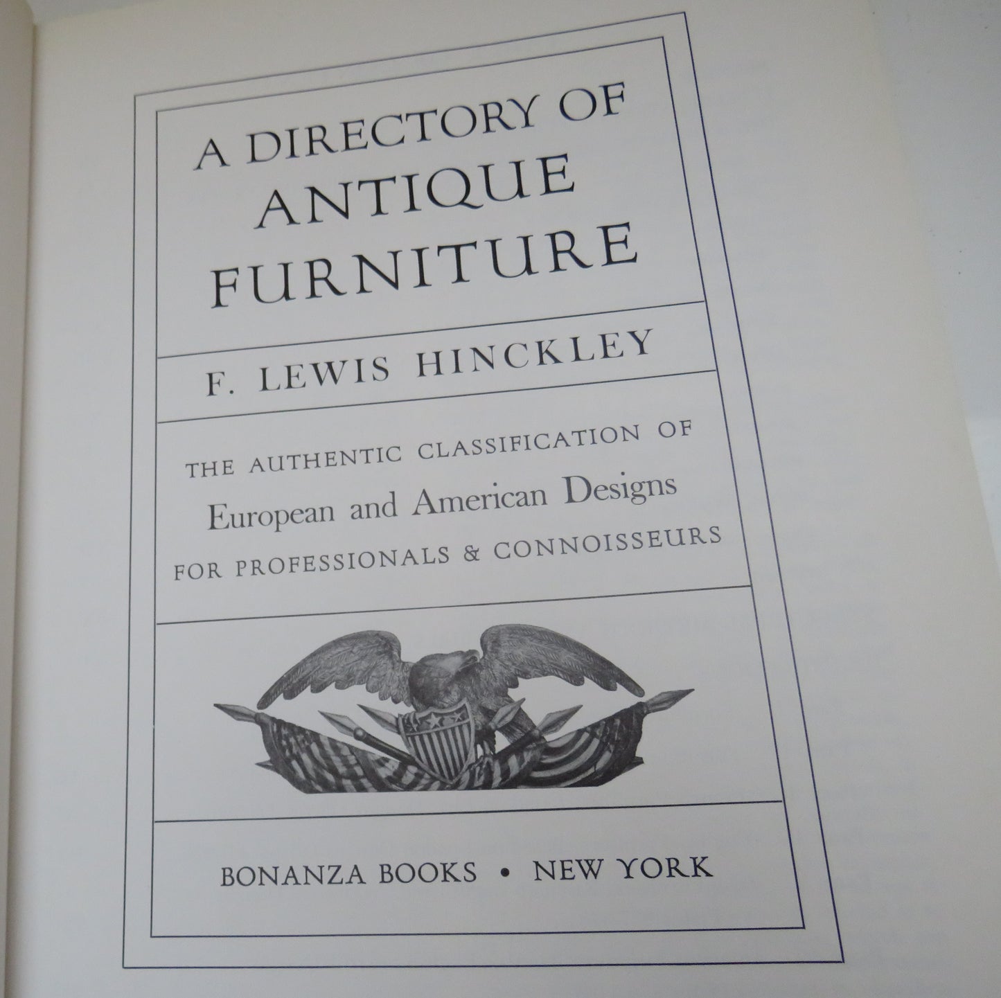 A Directory Of Antique Furtniture By F.Lewis Hinckley 1953