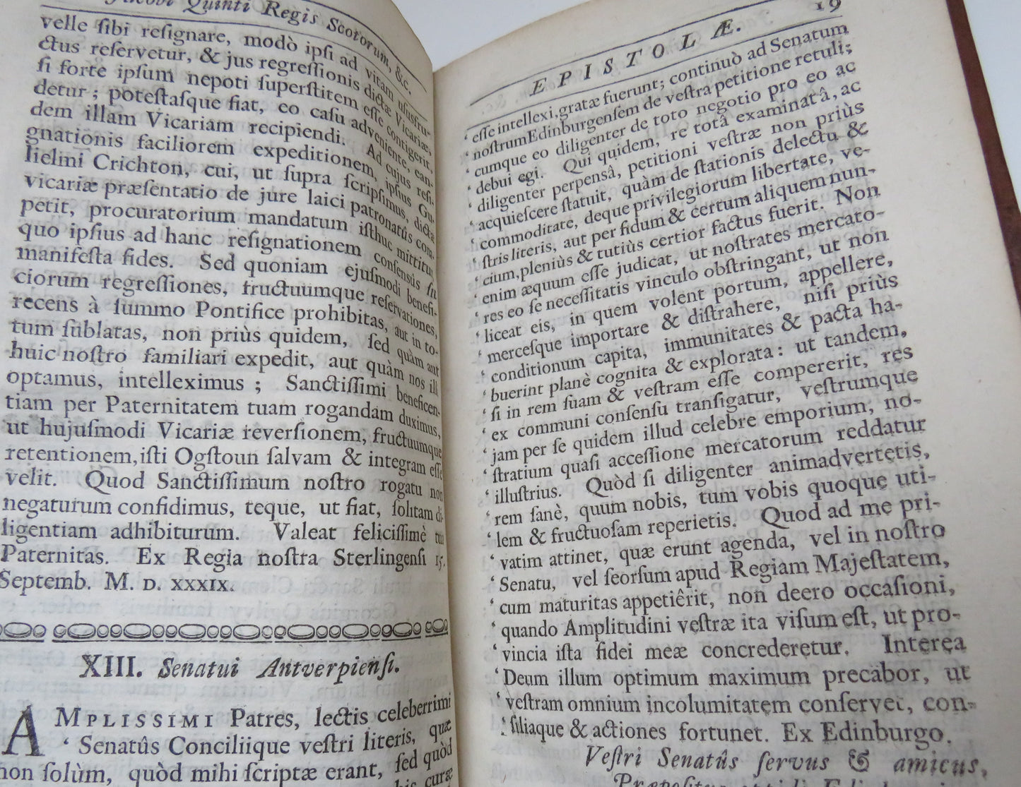 Epistolae Jacobi Quarti Jacobi Quinti Et Mariae Regum Scotorum Vol I & II 1722