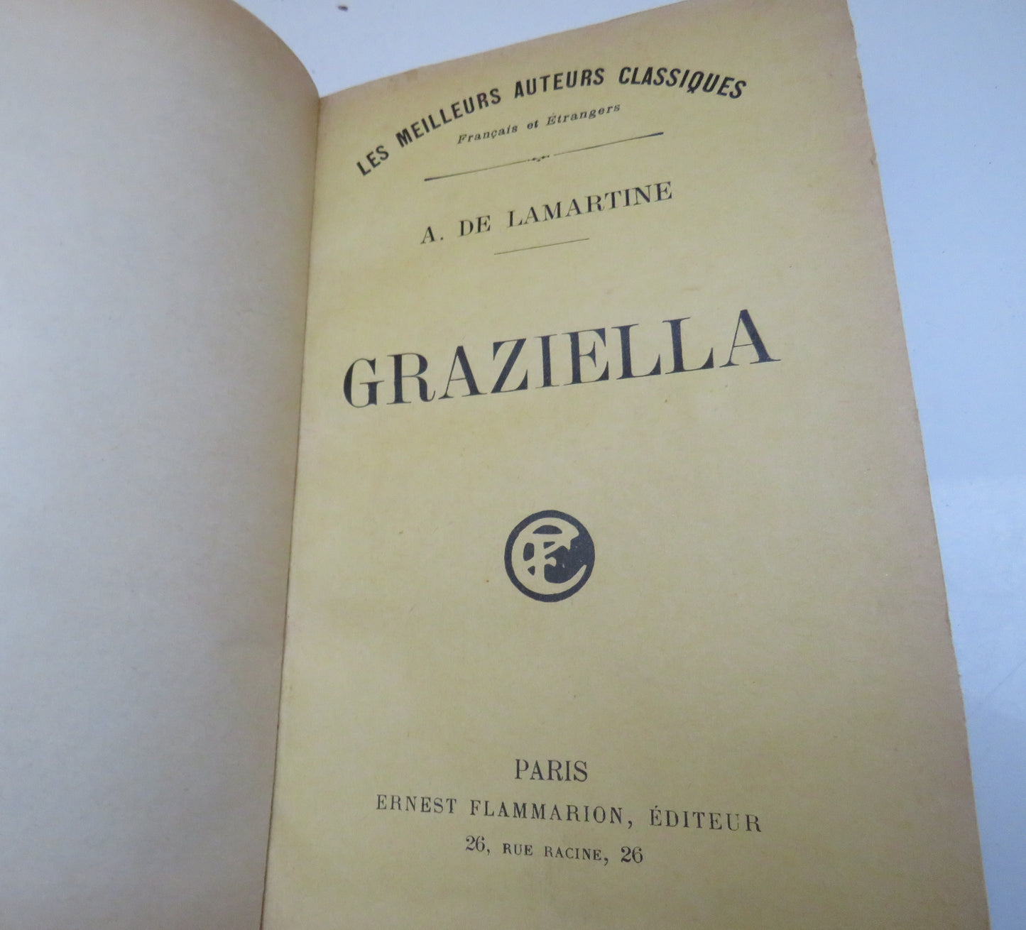 Graziella By A.De Lamartine Antique French Book
