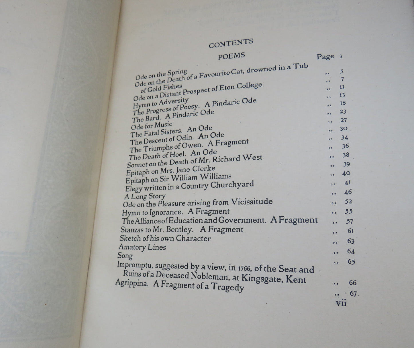 Poems By Thomas Gray Printed Privately For Eton College 1920
