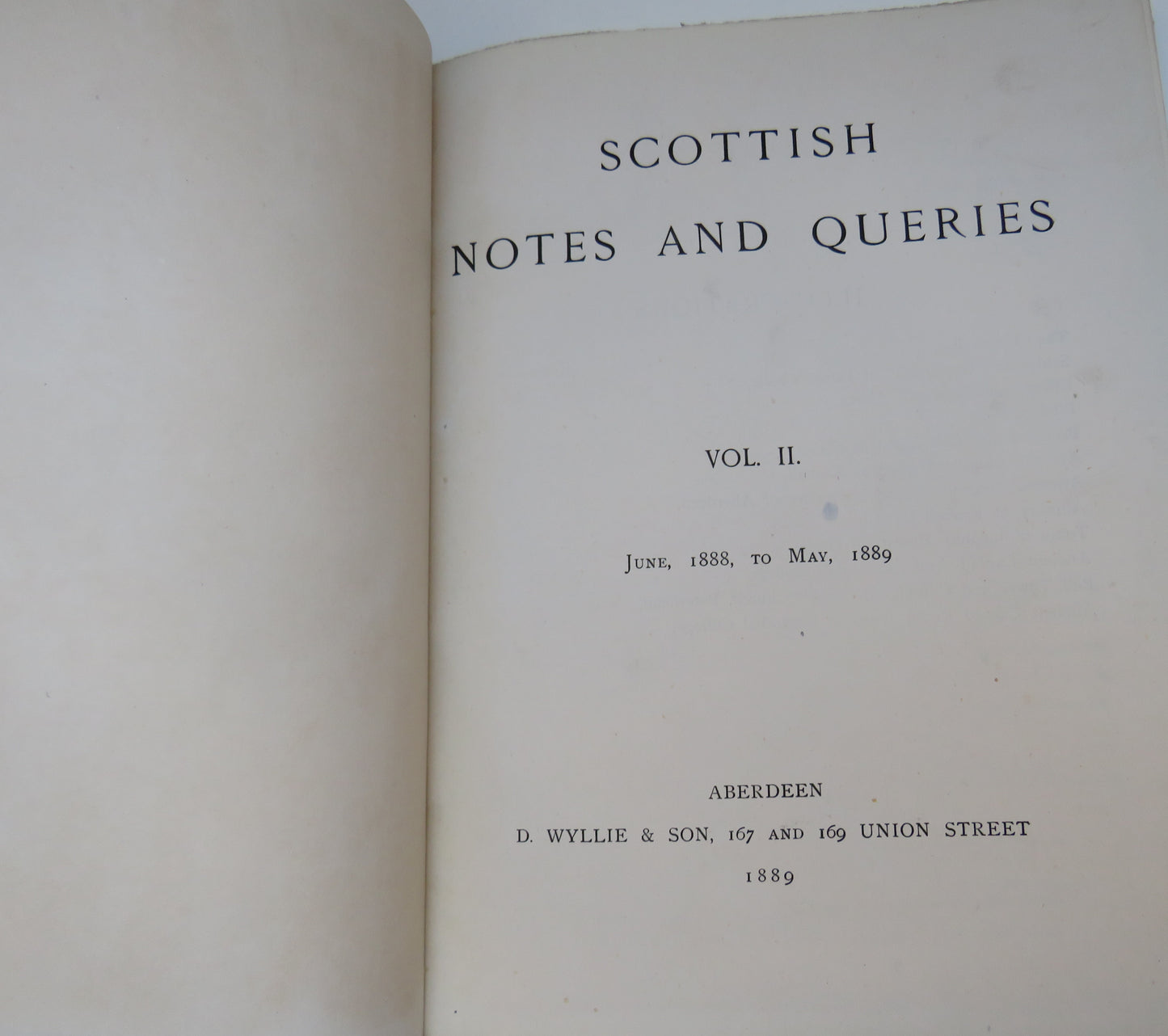 Scottish Notes and Queries Vol II 1889