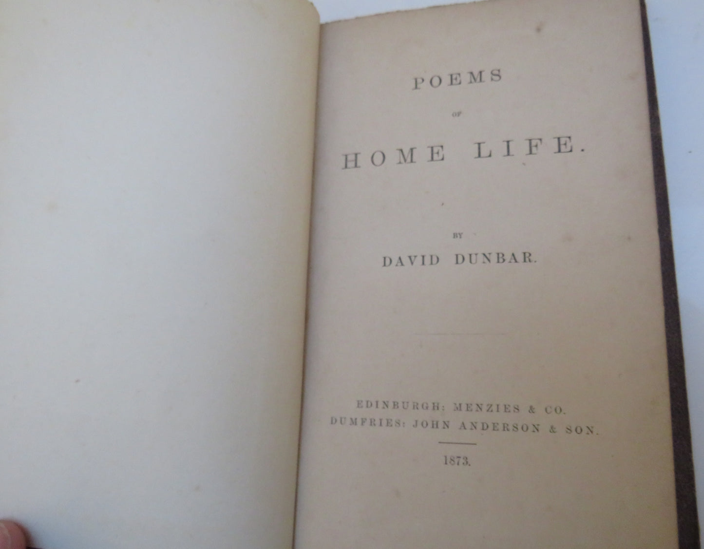 Poems Of Home Life By David Dunbar 1873