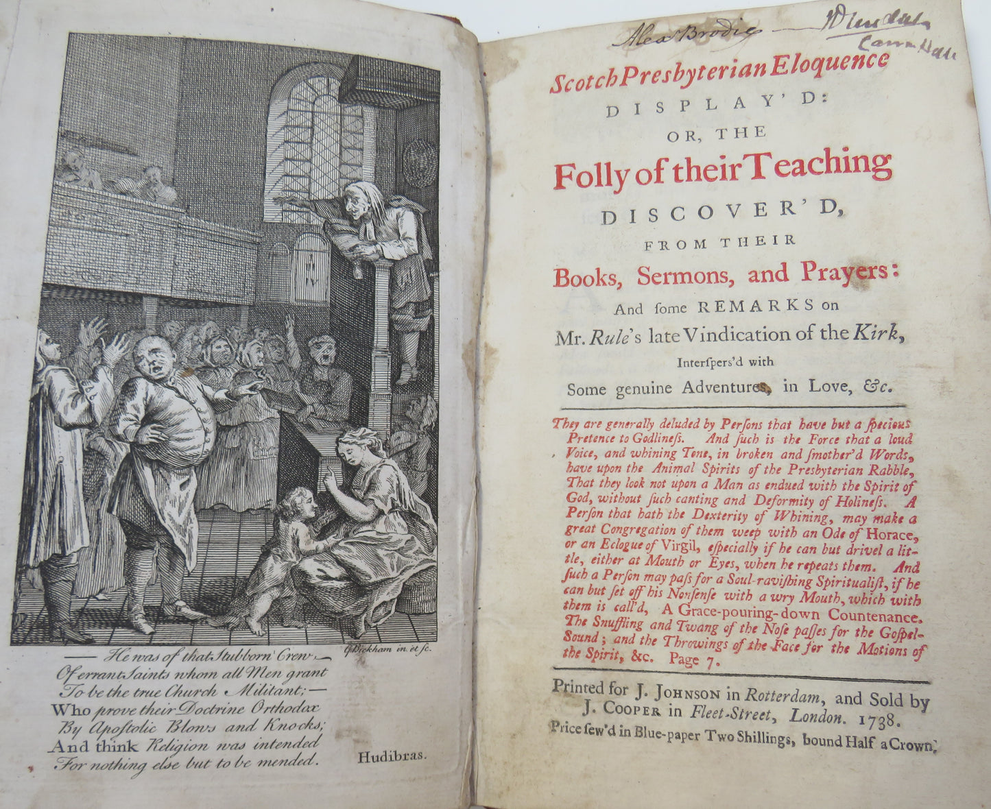 Scotch Presbyterian Eloquence Display'd Or The Folly Of Their Teaching Discover's From Their Books, Sermons, and Prayers : 1738