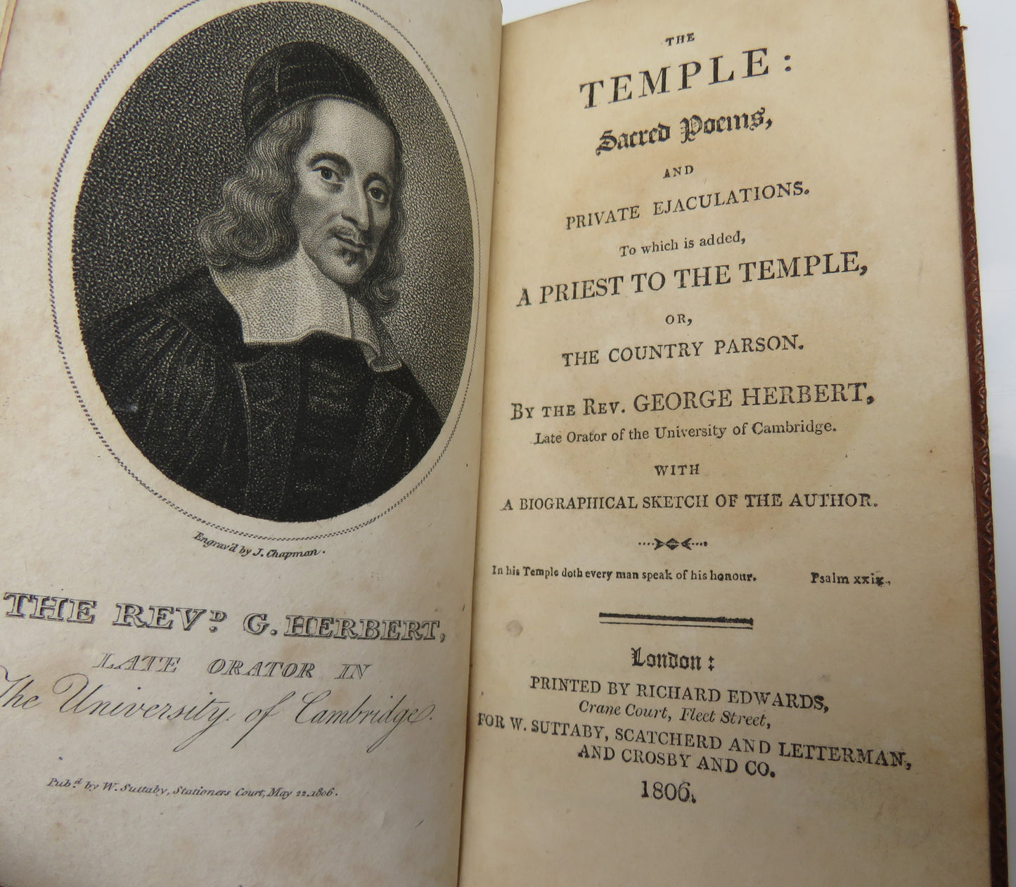 The Temple : Sacred Poems And Private Ejaculations To Which Is Added A Priest To The Temple Or The Country Parson By The Rev George Herbert 1806