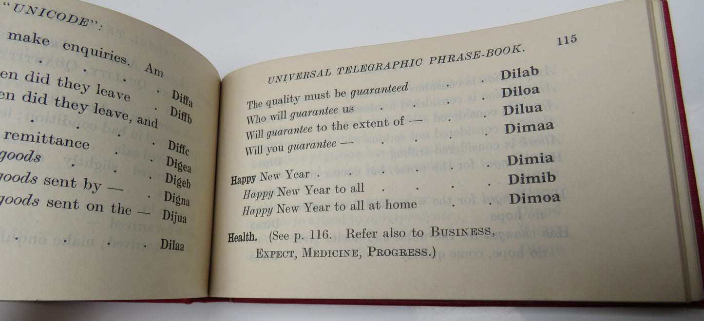 "Unicode" The Universal Telegraphic Phrase-Book 1934