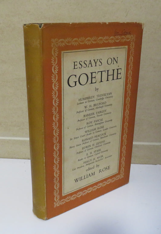 Essays On Goethe Edited By William Rose 1949