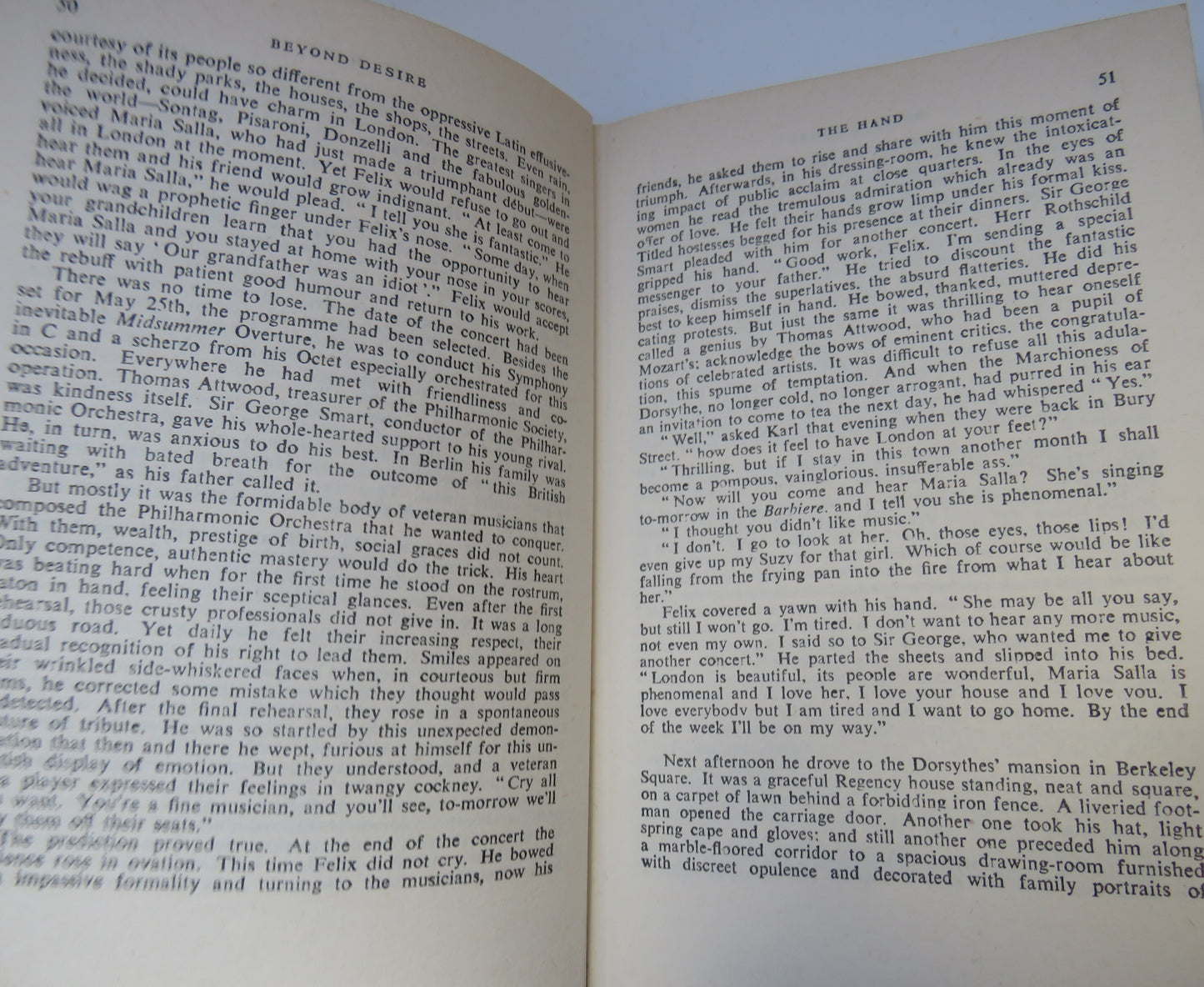 Beyond Desire A Novel Based On The Life Of Felix and Cecile Mendelssohn By Pierre La Mure 1957