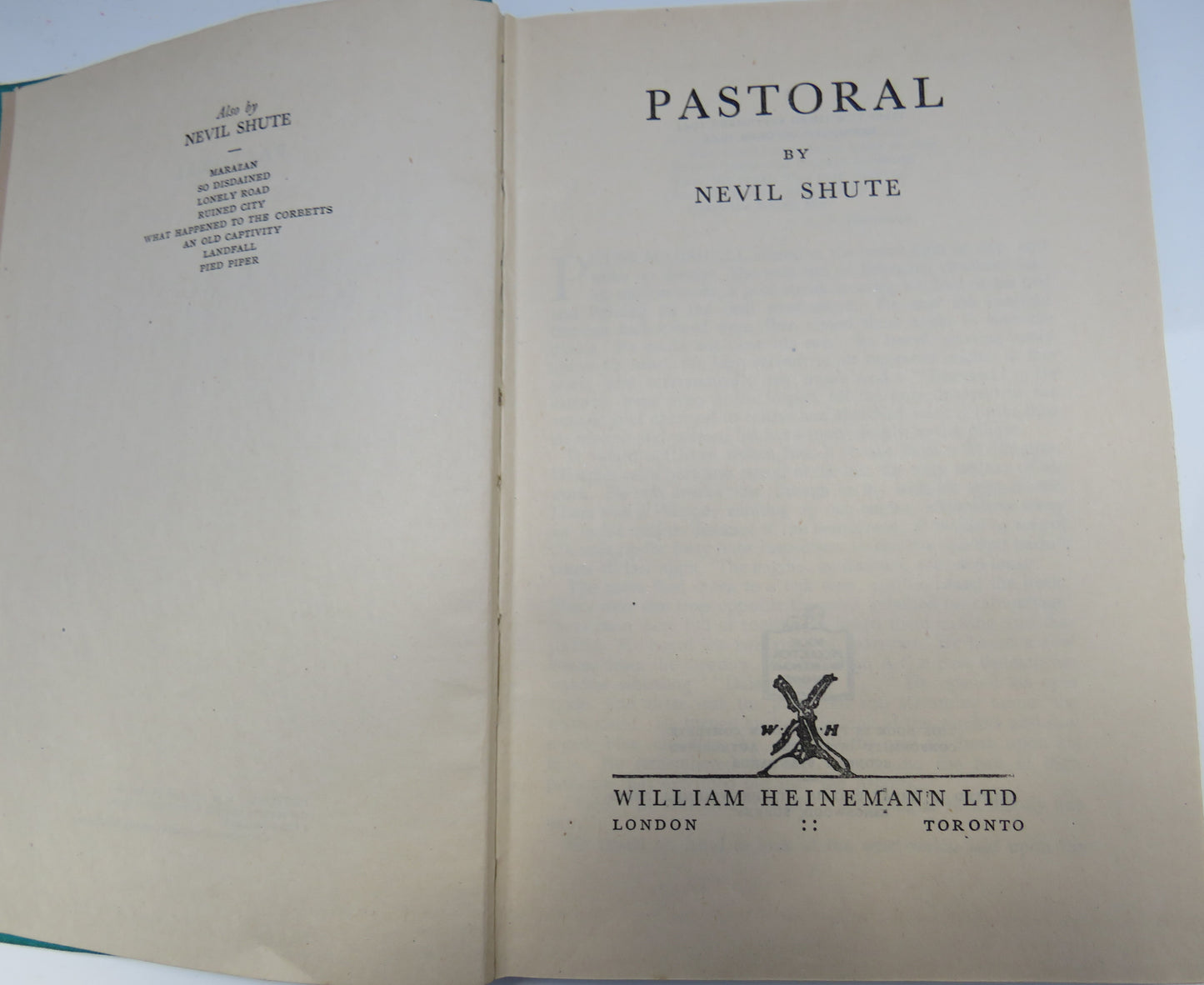 Pastoral By Nevil Shute 1944