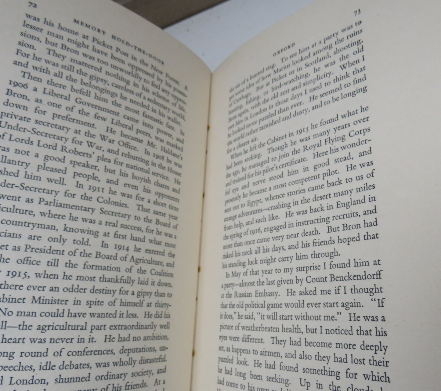 Memory Hold-The-Door By John Buchan 1950