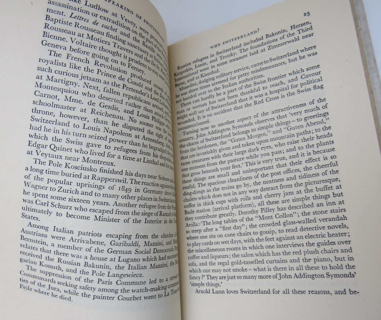 Speaking Of Switzerland By G.R. De Beer 1952 1st Edition